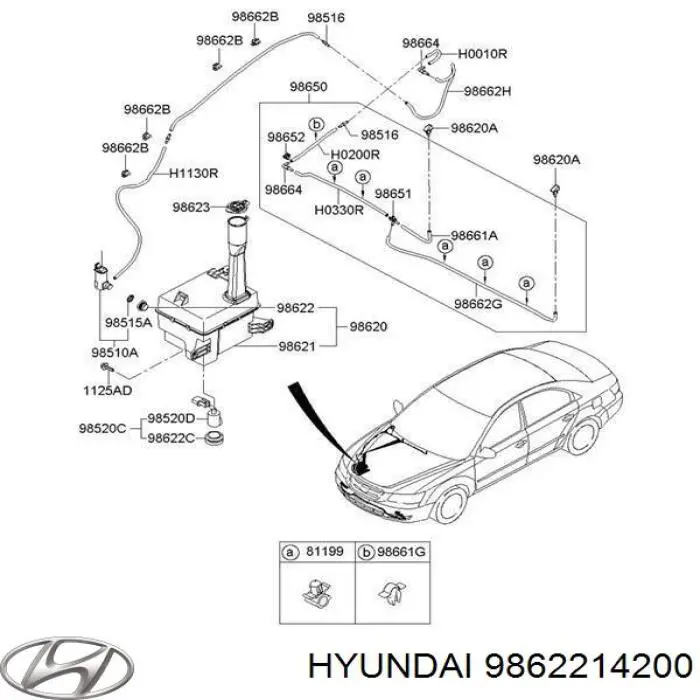 Comprar 9862214200 Hyundai/Kia Anillo de sellado de la bomba de lavaparabrisas