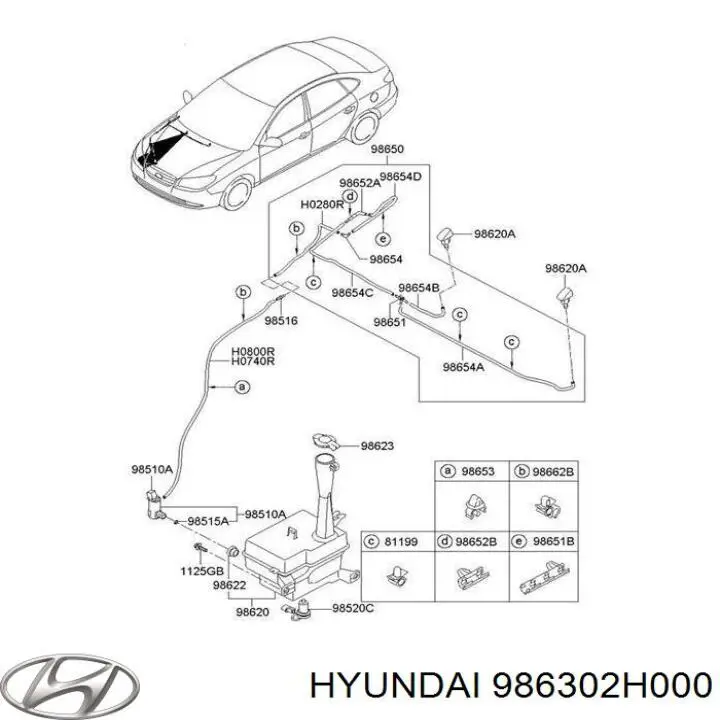 Tobera de agua regadora, lavado de parabrisas, izquierda para Hyundai Elantra 
