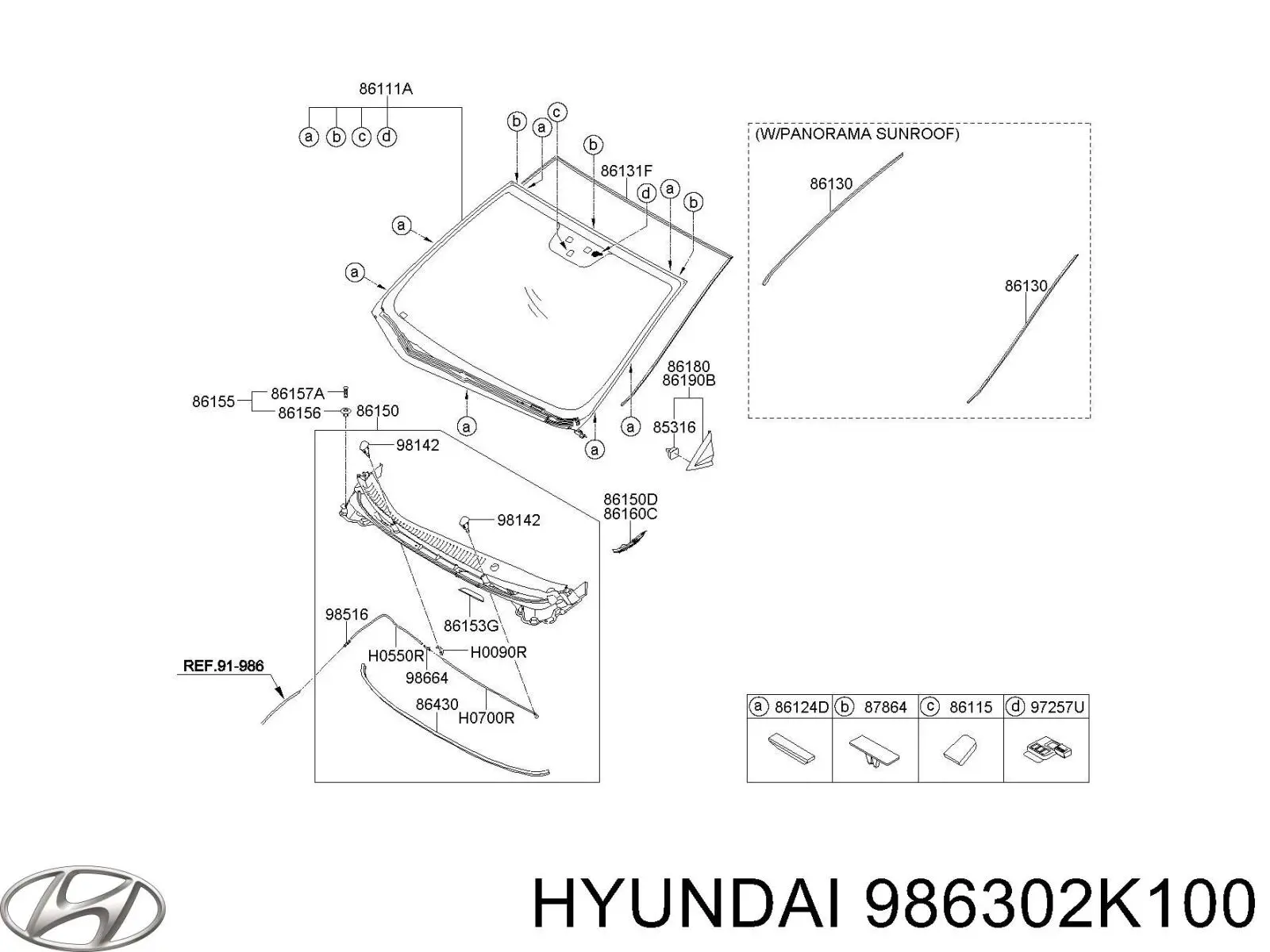 Boquilla del lavaparabrisas 986302K100 Hyundai/Kia
