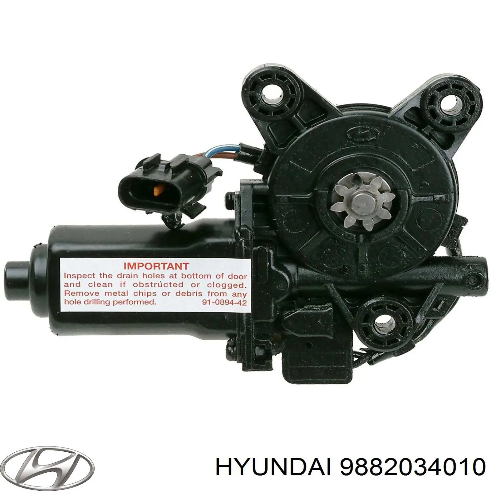 9882034010 Hyundai/Kia motor eléctrico, elevalunas, puerta trasera derecha