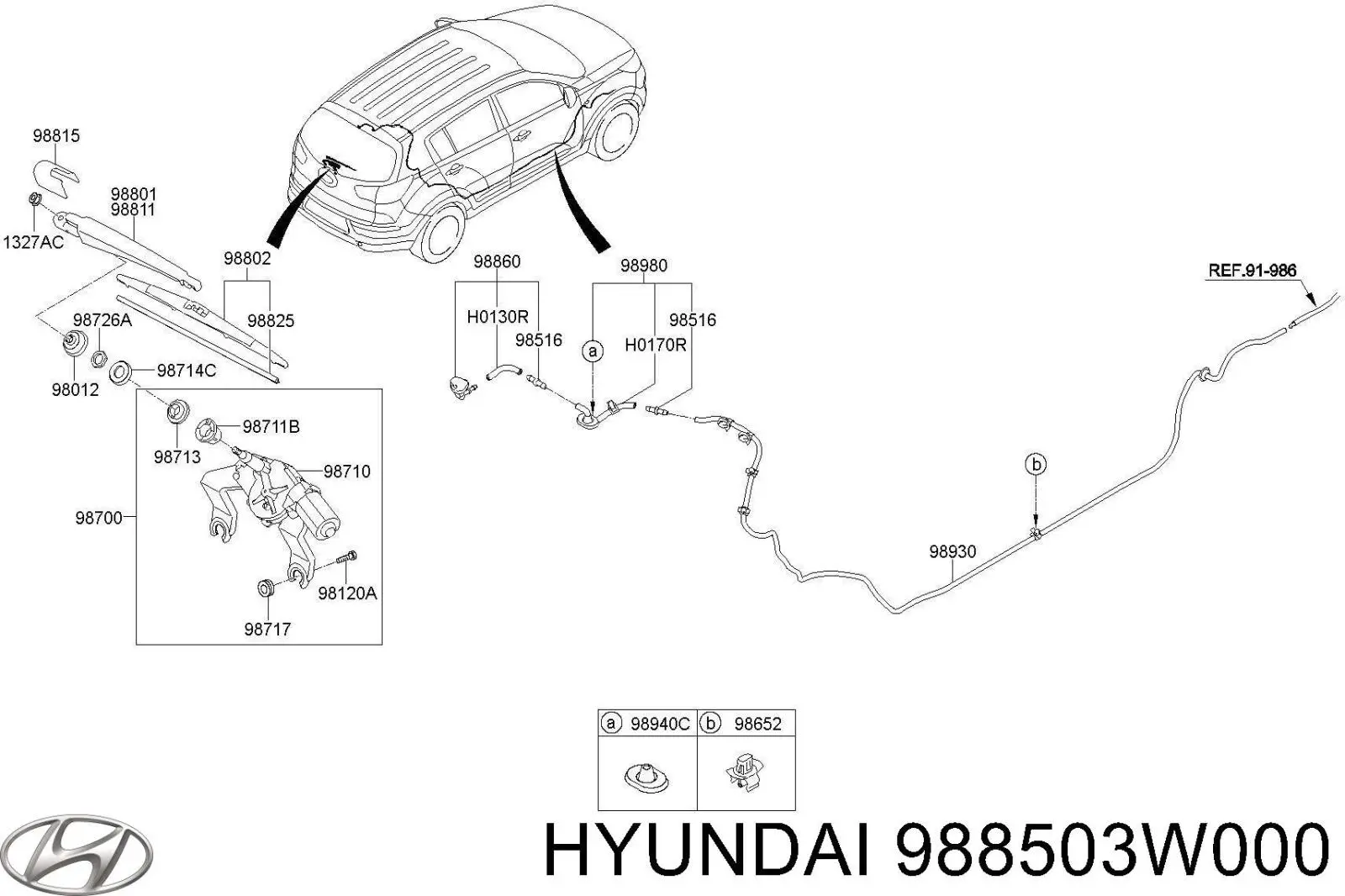 Escobilla del limpiaparabrisas trasero Hyundai/Kia 988503W000 precio, desde 16,52 EUR