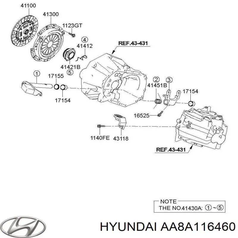 AA8A116460 Hyundai/Kia disco de embrague