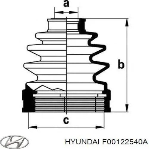 F00122540A Hyundai/Kia fuelle, árbol de transmisión delantero interior