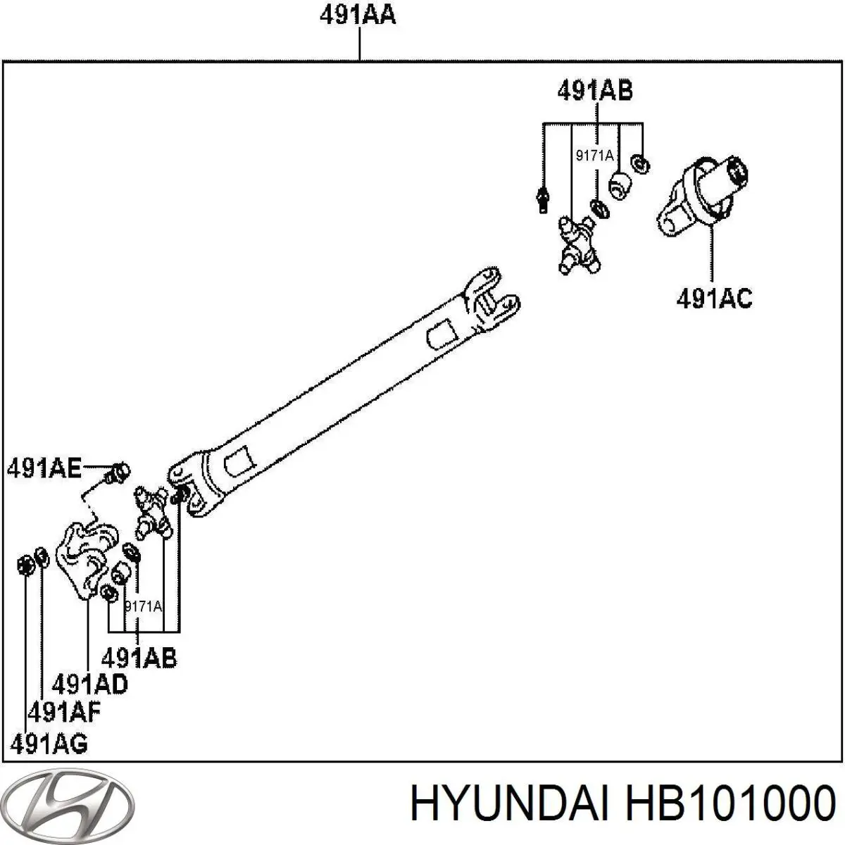 HB101000 Mitsubishi Transmisión cardán, eje delantero