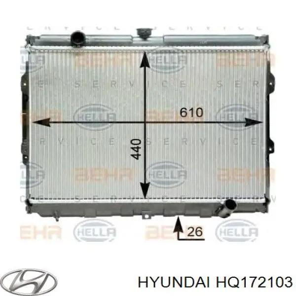 HQ172103 Hyundai/Kia radiador refrigeración del motor