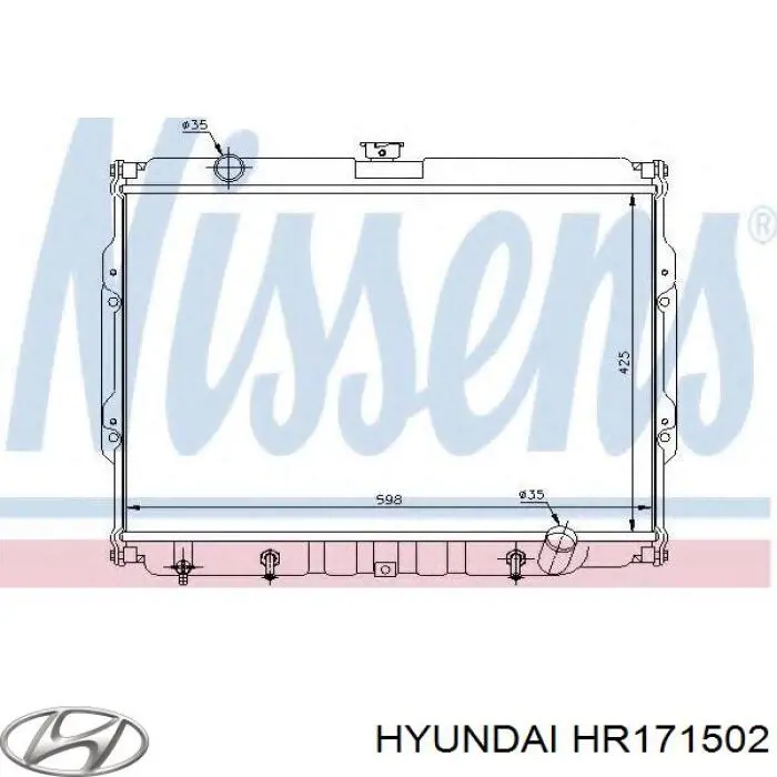 HR171502 Hyundai/Kia radiador refrigeración del motor