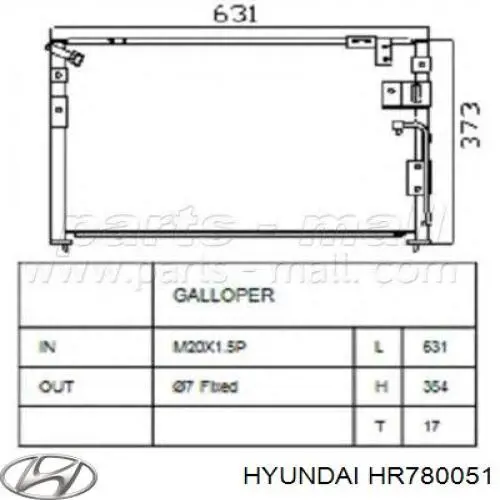  Condensador aire acondicionado Hyundai Galloper 