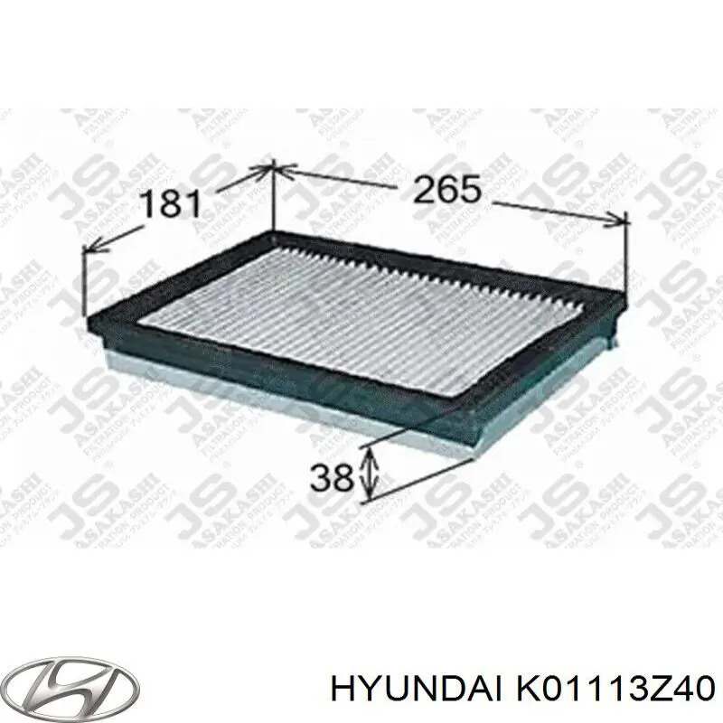 K01113Z40 Hyundai/Kia filtro de aire