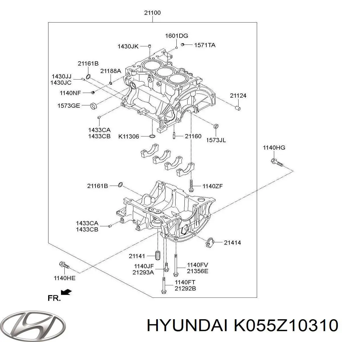 K055Z10310 Hyundai/Kia bloque motor