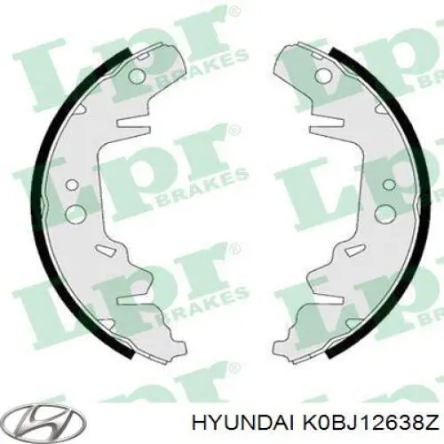 K0BJ12638Z Hyundai/Kia zapatas de frenos de tambor traseras