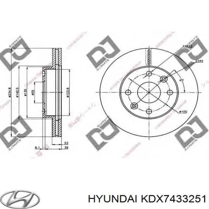 Comprar KDX7433251 Hyundai/Kia Freno de disco delantero