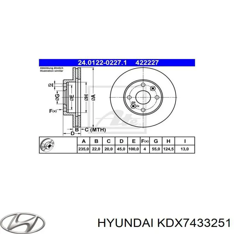 KDX7433251 Hyundai/Kia Discos