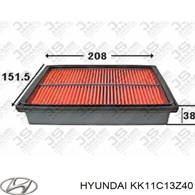 KK11C13Z40 Hyundai/Kia filtro de aire