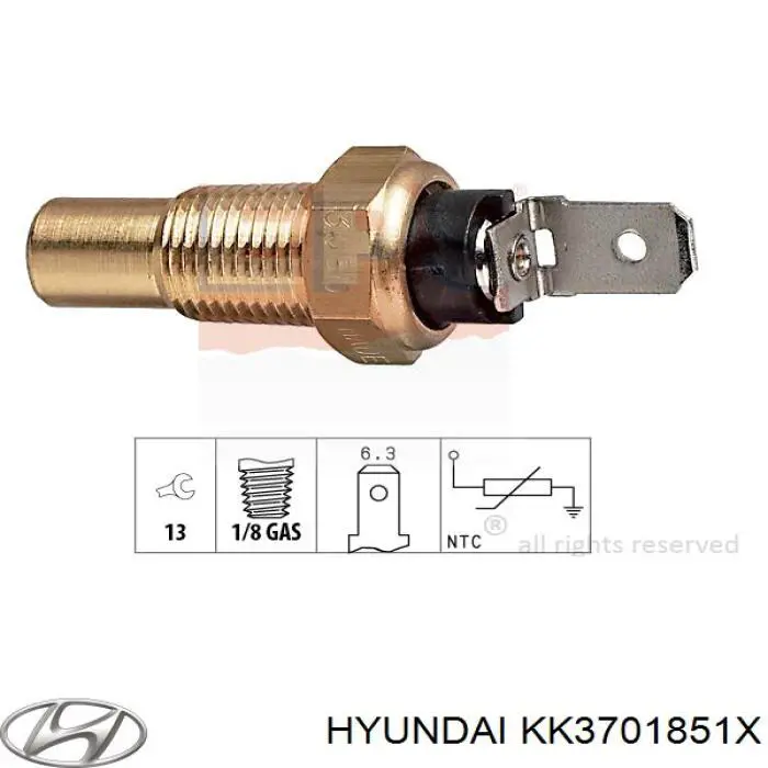 Comprar KK3701851X Hyundai/Kia Sensor de temperatura de agua