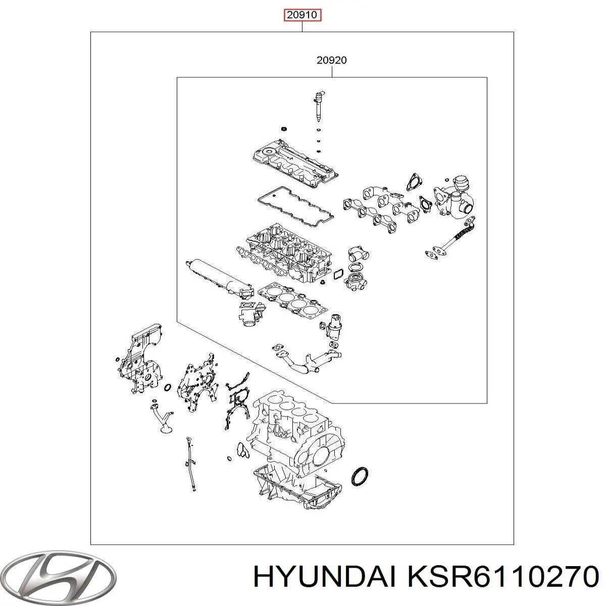 Comprar KSR6110270 Hyundai/Kia Kit completo de juntas del motor