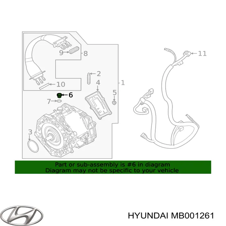 MB001261 Hyundai/Kia tapon de bloqueo de eje trasero/delantero