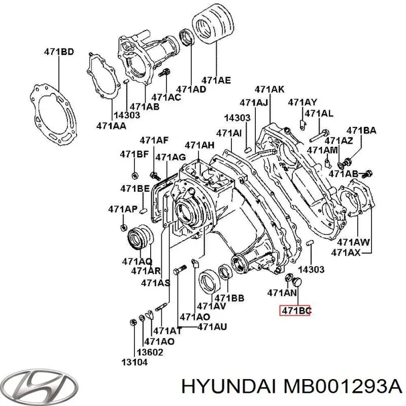 MB001293 Hyundai/Kia tapon de bloqueo de eje trasero/delantero