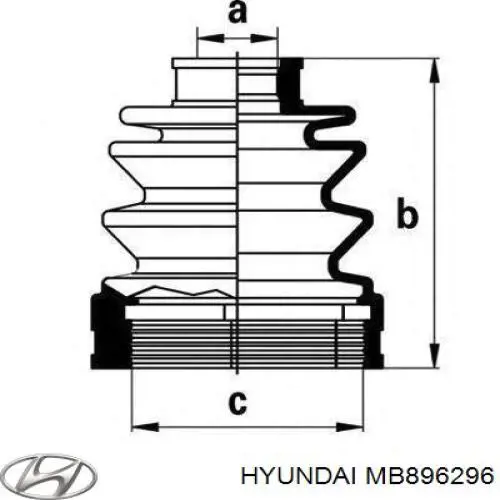 MB896296 Hyundai/Kia fuelle, árbol de transmisión delantero interior