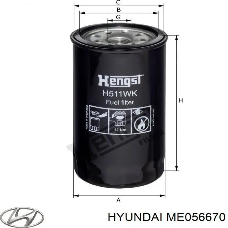 ME056670 Hyundai/Kia filtro combustible