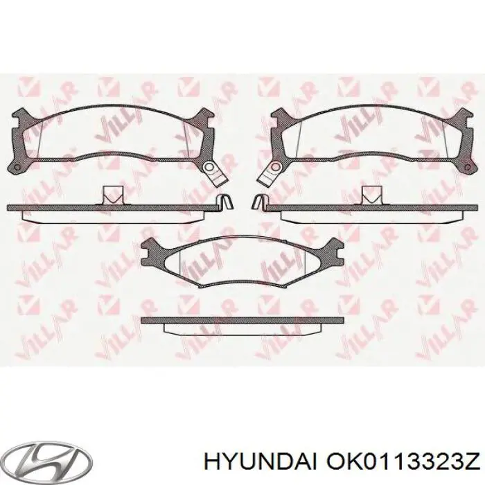 OK0113323Z Hyundai/Kia pastillas de freno delanteras