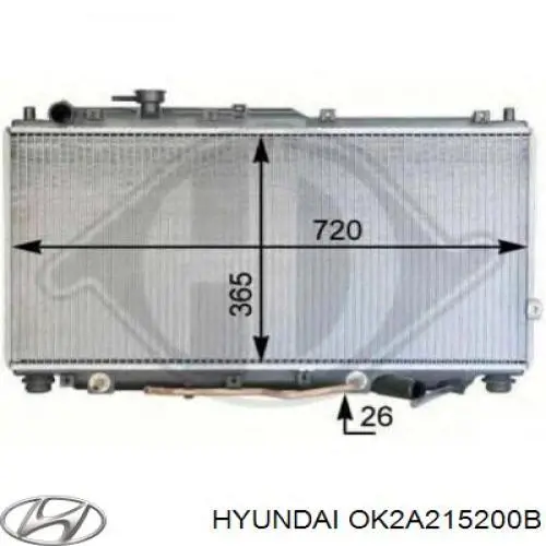 OK2A215200B Hyundai/Kia radiador refrigeración del motor