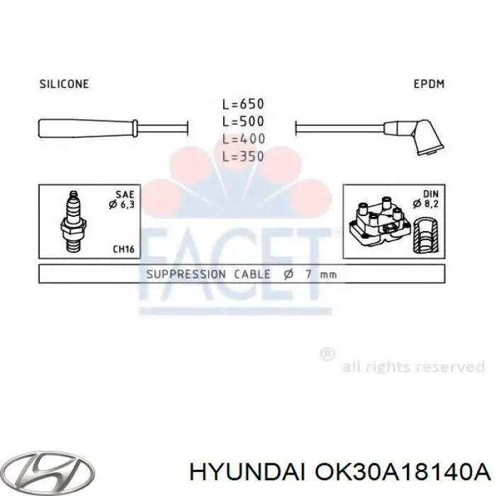 OK30A18140A Hyundai/Kia cables de bujías