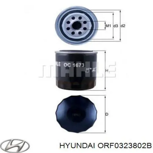 ORF0323802B Hyundai/Kia filtro de aceite
