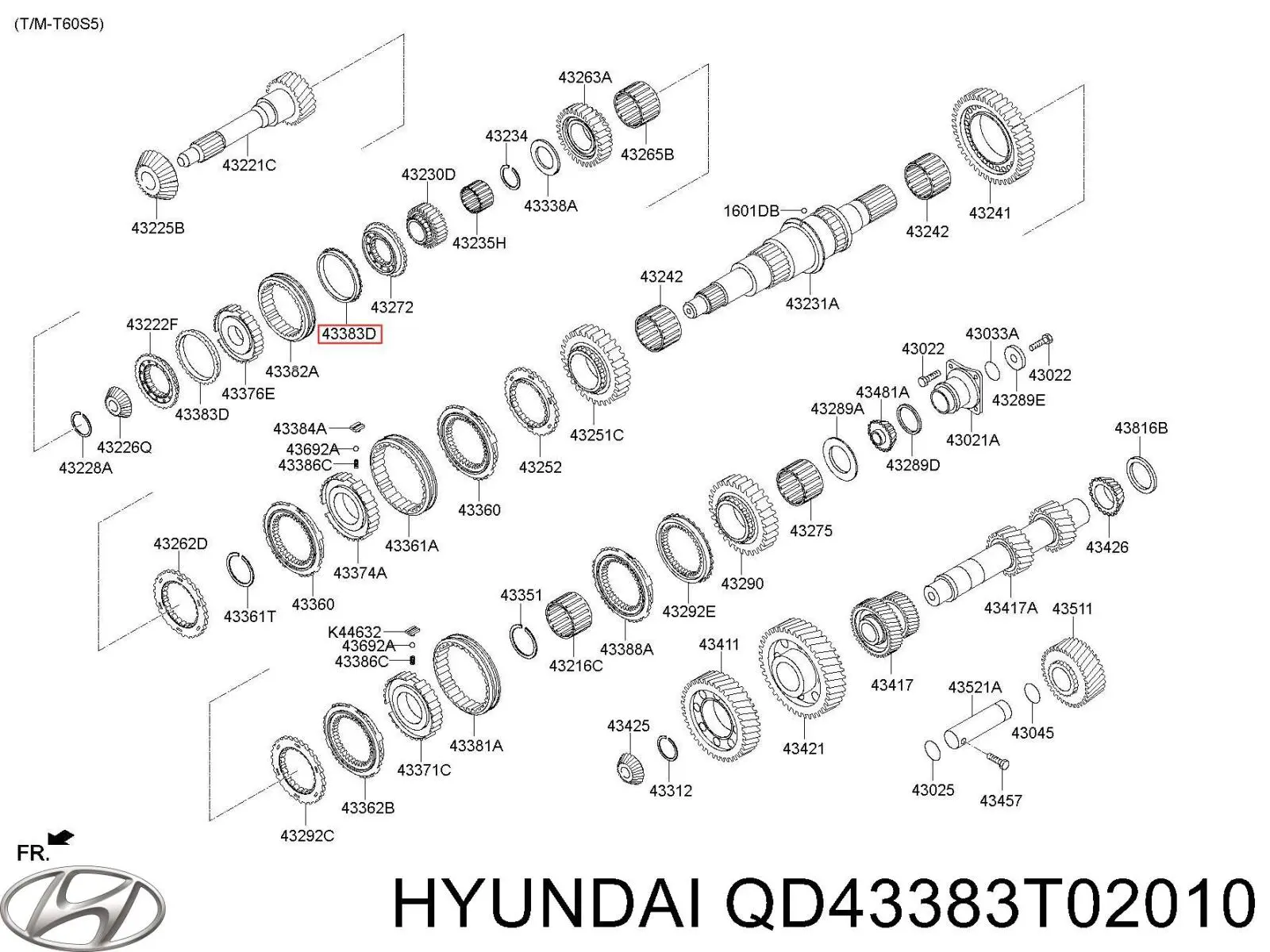 QD43383T02010 Hyundai/Kia anillo sincronizador