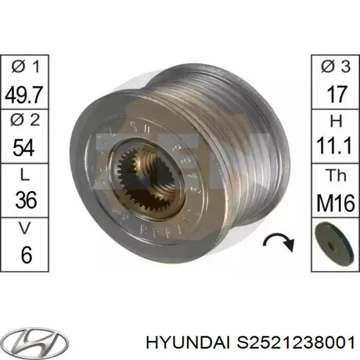 Comprar S2521238001 Hyundai/Kia Correa trapezoidal