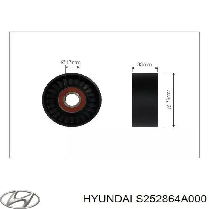 Comprar S252864A000 Hyundai/Kia Polea tensora, correa poli V