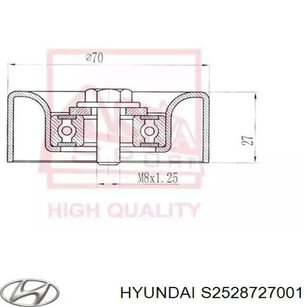 s2528727001 Hyundai/Kia polea inversión / guía, correa poli v