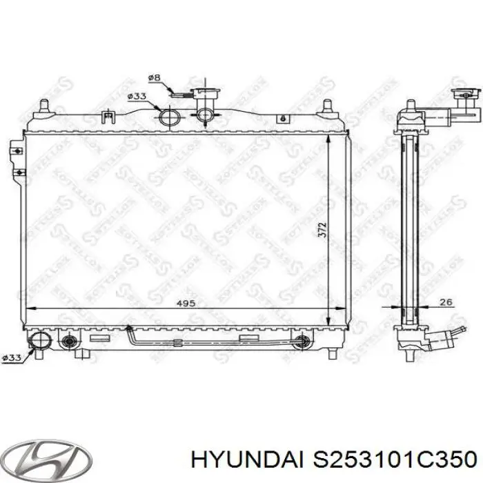 S253101C350 Hyundai/Kia radiador