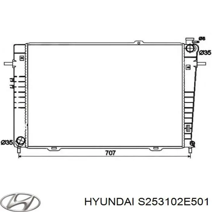 S253102E501 Hyundai/Kia radiador refrigeración del motor