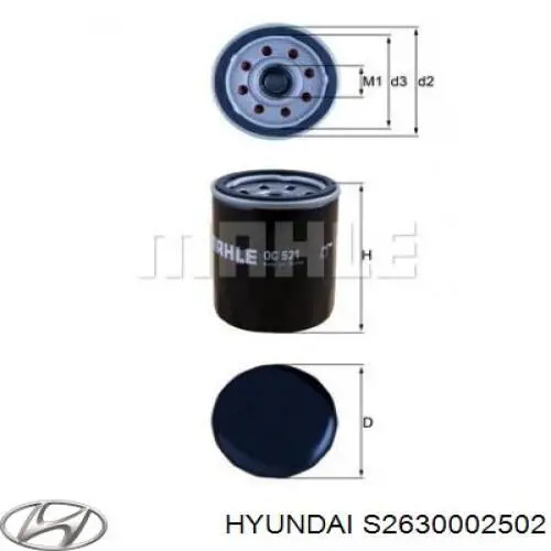 Comprar S2630002502 Hyundai/Kia Filtros de aceite