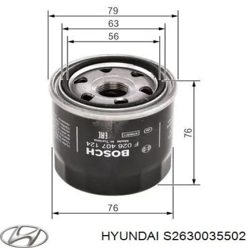 S2630035502 Hyundai/Kia filtro de aceite