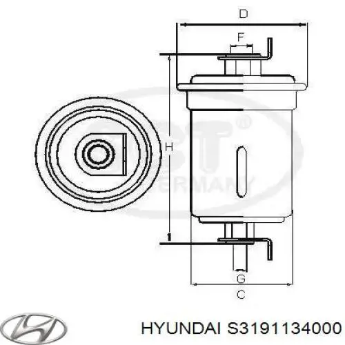 S3191134000 Hyundai/Kia filtro combustible
