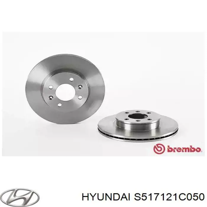 S517121C050 Hyundai/Kia freno de disco delantero