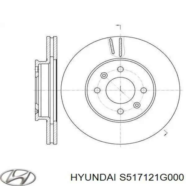 S517121G000 Hyundai/Kia disco de freno delantero