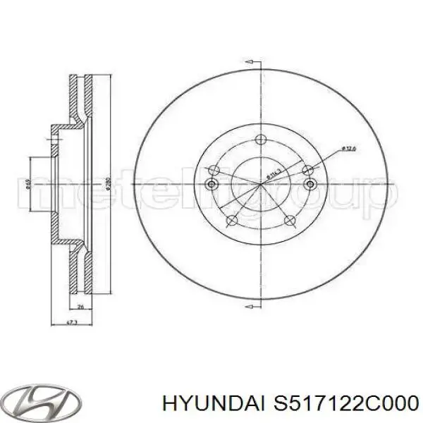 Comprar S517122C000 Hyundai/Kia Freno de disco delantero