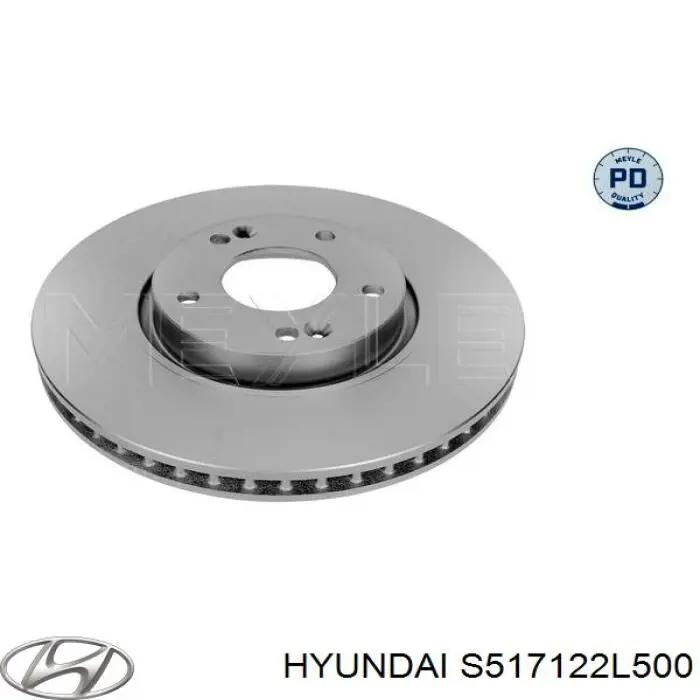 S517122L500 Hyundai/Kia freno de disco delantero