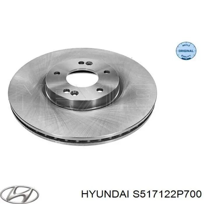 S517122P700 Hyundai/Kia disco de freno delantero