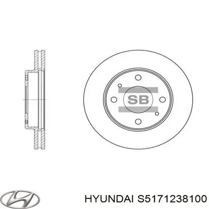S5171238100 Hyundai/Kia disco de freno delantero