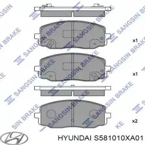 S581010XA01 Hyundai/Kia pastillas de freno delanteras