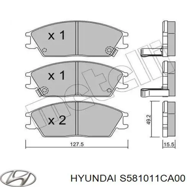 Pastillas de freno delanteras Hyundai Accent 1