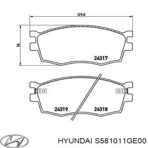 Pastillas freno delanteras Hyundai/Kia S581011GE00 precio, desde 25,11 EUR