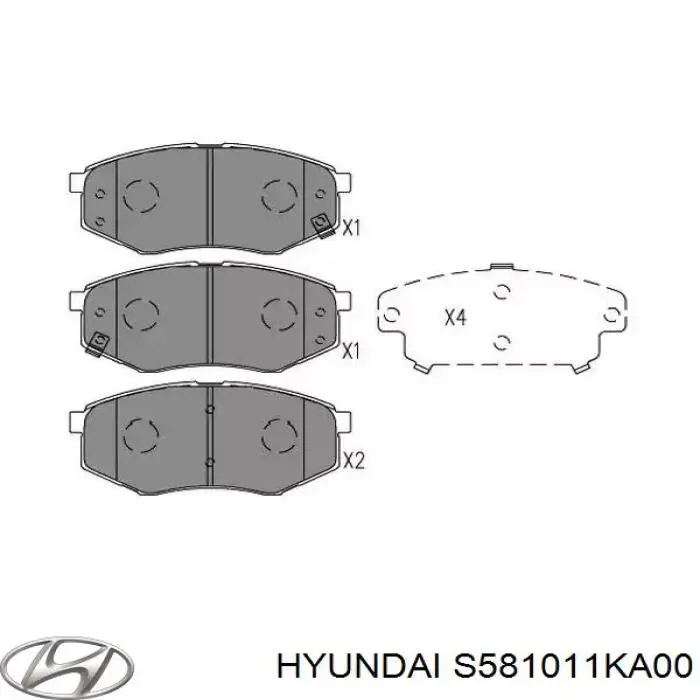 S581011KA00 Hyundai/Kia pastillas de freno delanteras