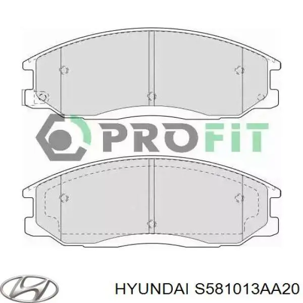 Comprar S581013AA20 Hyundai/Kia Pastillas delanteras de freno