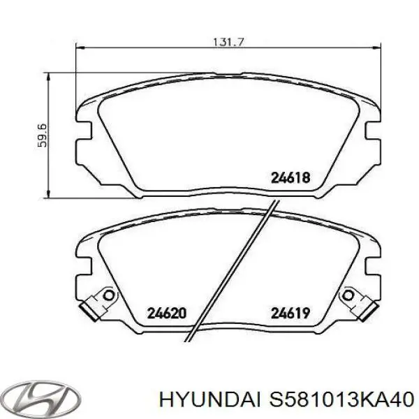 S581013KA40 Hyundai/Kia pastillas de freno delanteras