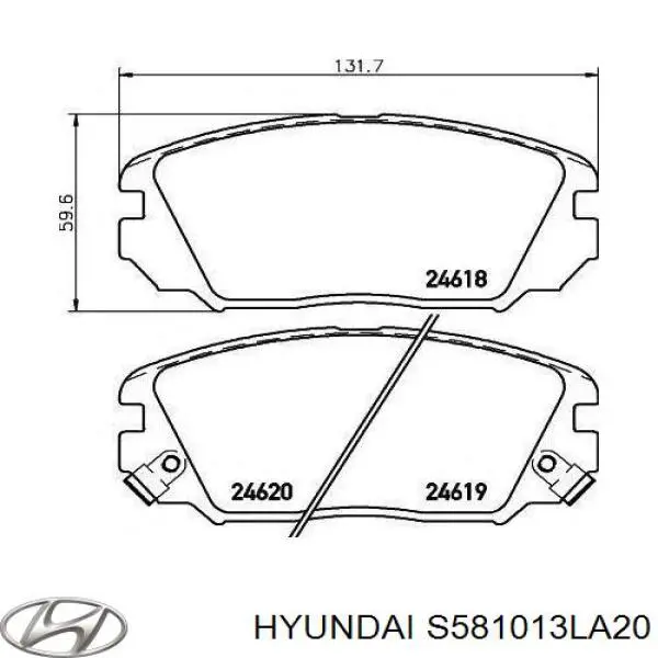 S581013LA20 Hyundai/Kia pastillas de freno delanteras