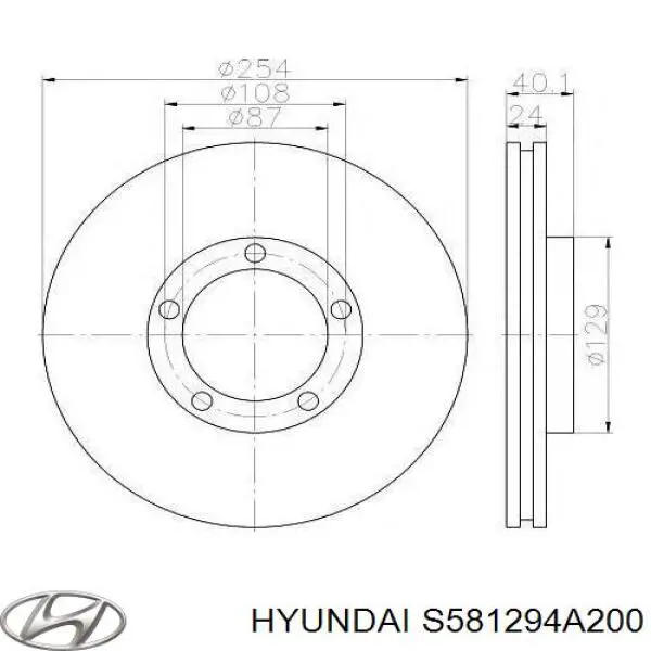 Comprar S581294A200 Hyundai/Kia Freno de disco delantero